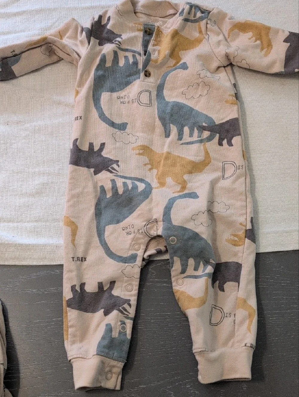 Carter's Beige Dinosaur Print Kids Pajama Set